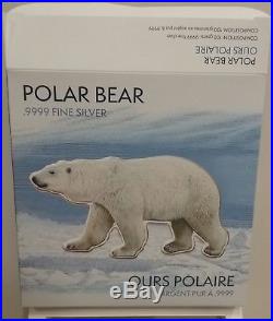 2017 100-gram Pure Silver Proof-like Iconic Polar Bear Canada, Mintage 1867