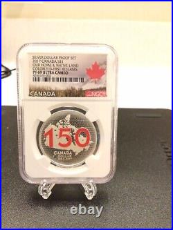2017 $1 Canada Our Home and Native Land Enamel Colorized Silver Proof NGC PR69