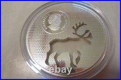 2017 $30 Proof. 9999 Silver CANADA- Animal Cutout Woodland Caribou- With COA