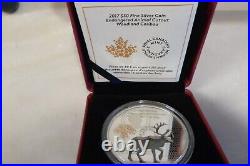 2017 $30 Proof. 9999 Silver CANADA- Animal Cutout Woodland Caribou- With COA