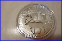 2017 $30 Proof. 9999 Silver CANADA- Animal Cutout Woodland Caribou- With COA