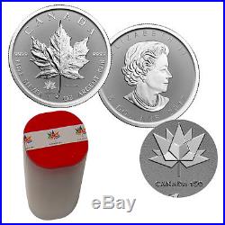 2017 $5 1 oz Reverse Proof Silver Maple Leaf CANADA 150 Privy Mark ROLL OF 25