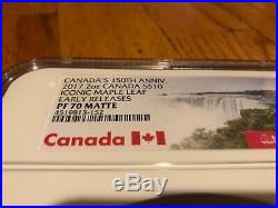 2017 Canada $10 150th Anniv. Iconic Maple Leaf 2 Oz 9999 Silver NGC PF70ER Matte