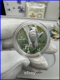 2017 Canada $10.999 Silver Birds Among Natures Colors, 5 Coin Set