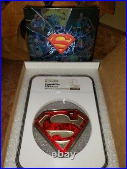 2017 Canada 10 Oz Silver Coin $100 DC Comics Superman's Shield NGC PF70UC