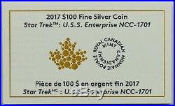 2017 Canada 10oz Star Trek Silver Coin $100 U. S. S. Enterprise NCC 1701 Ship