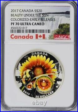 2017 Canada $20 1 oz Beauty Under the Sun, 3D Proof Silver Coin NGC PF70 UC ER