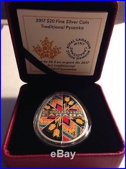 2017 Canada $20 Fine Silver Traditional Ukrainian Pysanka Very Low Serial #21
