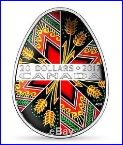 2017 Canada $20 Traditional Ukrainian Pysanka Egg Shape. Fine silver(99.99% pure)