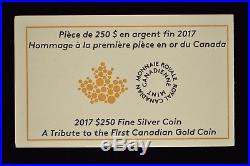 2017 Canada $250 Fine Silver Kilogram Tribut to First Canadian Gold Coin 162556