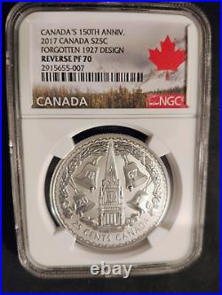 2017 Canada 25¢ Forgotten 1927 Design Rev. Proof Twenty-Five Cents NGC RP 70