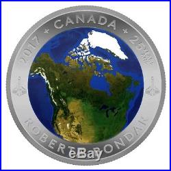 2017 Canada $25 Pure Silver Glow-in-the-Dark Coin View of Canada From Space