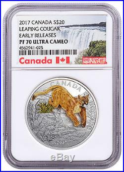 2017 Canada 3-Dimensional Leaping Cougar 1 oz Silver $20 NGC PF70 UC ER SKU48688