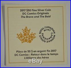 2017 Canada $50 3 oz Fine Silver Coin Superman DC Comics Originals Brave & Bold