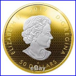 2017 Canada $50 3 oz. Reverse Gold-Plated Silver Coin Whispering Maple Leaves