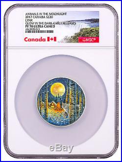 2017 Canada Animals in Moonlight Lynx 2 oz Silver $30 NGC PF70 UC ER SKU47110