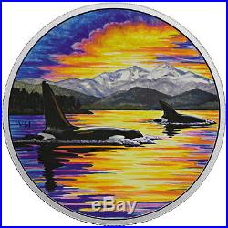 2017 Canada Animals in Moonlight Orcas 2 oz Silver $30 Coin Proof OGP SKU48391