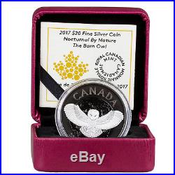2017 Canada Barn Owl 1 oz Silver Rhodium-Plated Matte Proof In OGP SKU46436