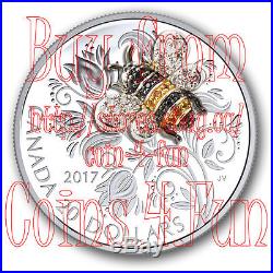 2017 Canada Bejeweled Bugs #2 Bee $20 Pure Silver Coloured Coin