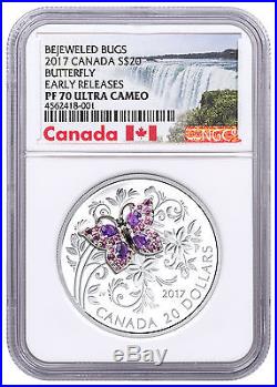 2017 Canada Bejeweled Bugs Butterfly 1 oz Silver Proof $20 NGC PF70 ER SKU48600
