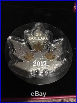 2017 Canada Maple Leaf Shape 1 oz. 9999 Gilded Silver $20
