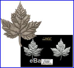 2017 Canada Maple Leaf Shaped 1 Kilo Silver Antiqued $250 NGC MS70 ER SKU50141