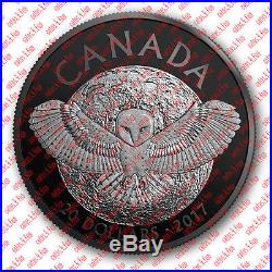 2017 Canada Nocturnal by Night #1 Barn Owl $20 rhodium plated Pure Silver Coin