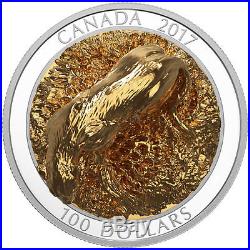 2017 Canada Sculpture Majestic Cougar 10 oz Silver Gold-Plated PF $100 SKU46589