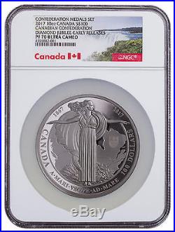 2017 Canada Silver $100 Canadian Confederation 10 oz PF70 UC ER NGC Coin POP=2