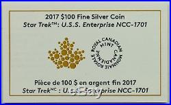 2017 Canada Silver $100 Star Trek U. S. S. Enterprise 10 oz VERY RARE COIN