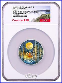 2017 Canada Silver $30 Animals In The Moonlight Lynx PF70 UC ER NGC Coin