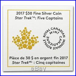 2017 Canada Silver $30 Star Trek Five Captains 2 oz PF70 UC ER NGC Coin