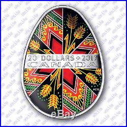 2017 Canada Traditional Ukrainian Pysanka - $20 Egg Shaped Silver Coin
