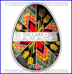 2017 Canada Traditional Ukrainian Pysanka $20 Egg Shaped Silver Coin Pre-Sale