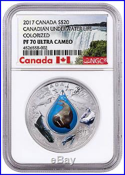 2017 Canada Underwater Life With3D Water Droplet 1 oz. Silver NGC PF70 UC SKU45965