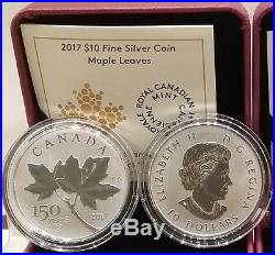 2017 Canadian Maple Leaves $10 1/2OZ Pure Silver Coin Canada