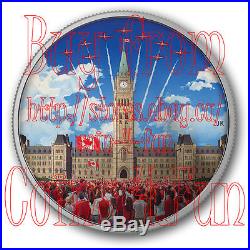 2017 Celebrating Canada 150 Parliament Hill 2oz $30 Glow-In-The-Dark Silver Coin