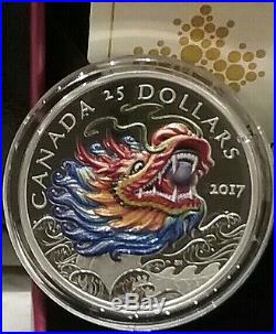 2017 Dragon Boat Festival $25 1OZ Silver Ultra-High Relief Coin Chinese Canada