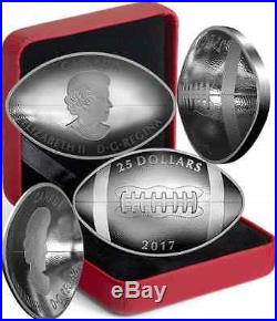 2017 Football-Shaped Curved Convex Canada Coin $25 1OZ Pure Silver Proof