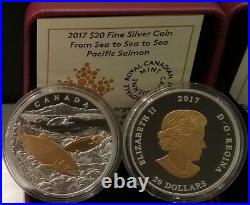 2017 Pacific Salmon From Sea To Sea To Sea $20 1OZ Pure Silver Proof Coin Canada