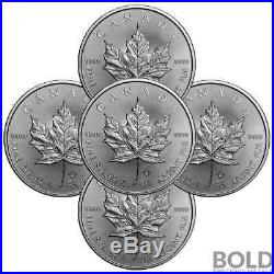 2017 Silver 1 oz Canada Maple Leaf (5 Coins)