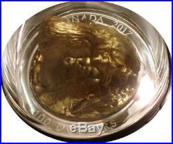 2017 Silver & Gold 10 oz $100 SCULPTURE Majestic Animalls GRIZZLY BEAR Canada
