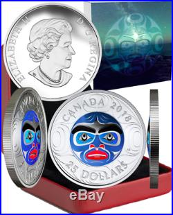 2018 Ancestor Moon Mask $25 1OZ Silver Proof High Relief Coin Canada MastersClub