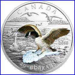 2018 Approaching Canada Goose $20 1OZ Pure Silver Three-Dimensional Proof Coin