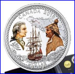 2018 CANADA Silver Dollar 240th Ann Capt Cook at Nootka Sound COLORIZED