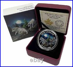 2018 Canada 1oz Fine Silver $20 Geometric Fauna Grey Wolves #27-18