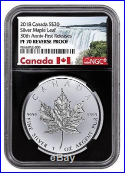 2018 Canada 1oz Silver Maple Leaf Incuse Rev NGC PF70 UC FR Blk PRESALE SKU52798