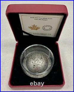2018 Canada $25 Fine Silver Coin Lest We Forget WWI Helmet Shaped