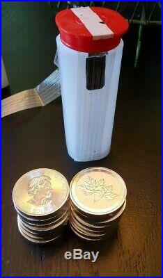 2018 Canada 2 oz $10 Maple Leaf Twin Leafs Silver Coins. 9999 Roll of 14 Coins