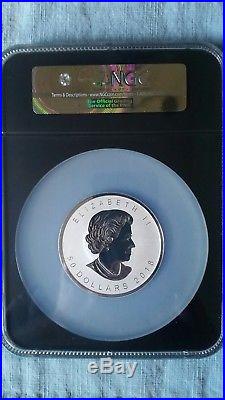 2018 Canada $50 3oz Silver Maple Leaf INCUSE Reverse Proof NGC PF70 FDOP